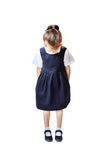 Pinafore with a stylish bow feature and a coconut shell button, Organic Cotton