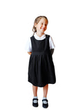 Pinafore with a stylish bow feature and a coconut shell button, Organic Cotton